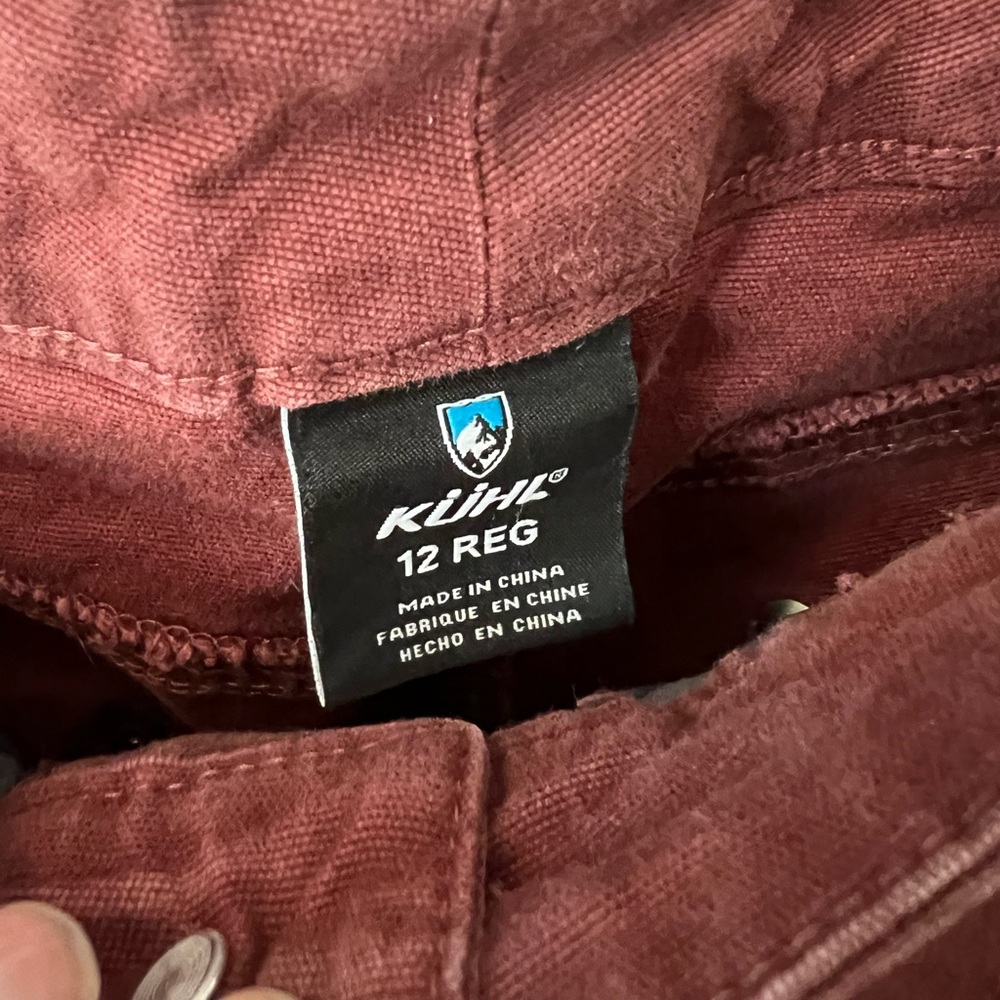 Kuhl Brooke Skinny Pants Red Currant Stretch Tapered Leg Outdoor Size 12 - Picture 5 of 6